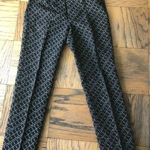 Nanette Lepore Black & White print straight leg pant Sz 2